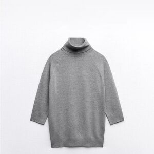 ZARA 3/4 Sleeve Sweater Gray NWT XL